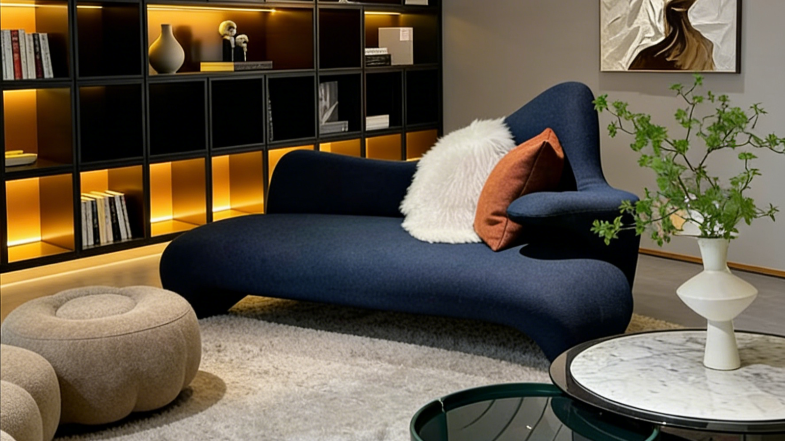 Sculptural Arc Art Sofa