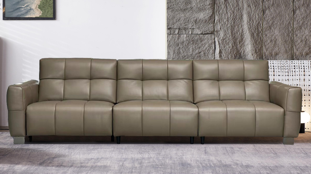 Checkerboard Italian Quilted Leather Sofa