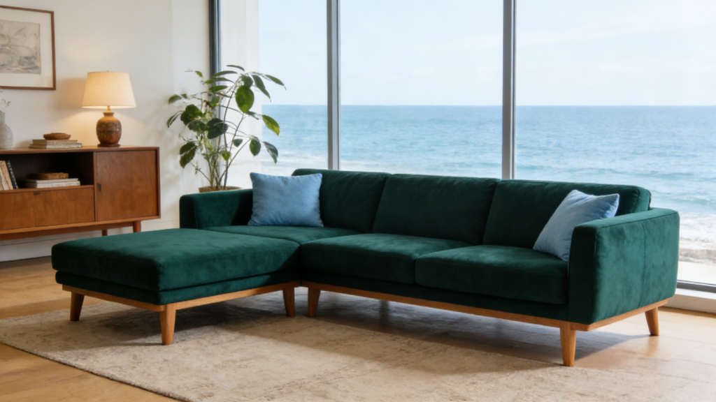Nordic Velvet Sea Breeze Sofa